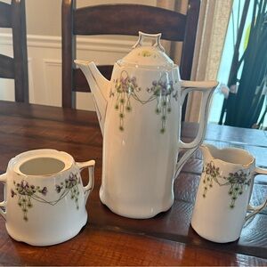 CT Altwasser Carl Tielsch art nouveau Pitcher Creamer Sugar Bowl